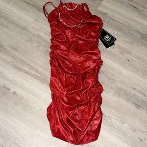 Dressmezee Red Sparkle Mini Dress